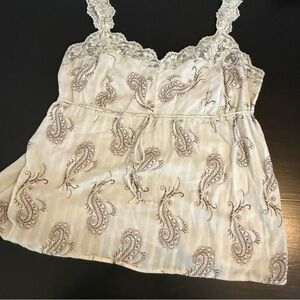 Lane Bryant Lace Trim Paisley Tank Top